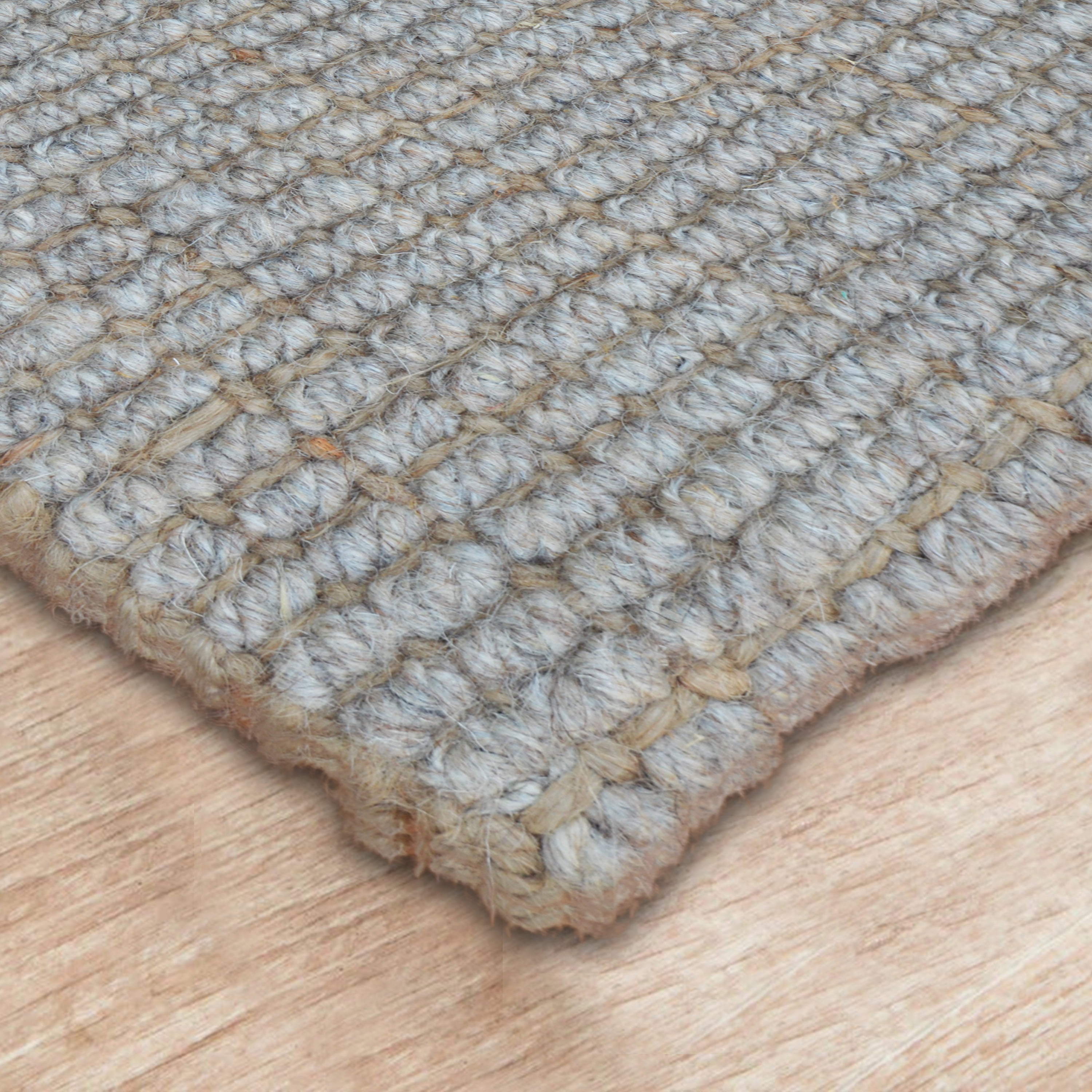 Delara Premium Handwoven Wool and Jute Area Rug, 10' x 14', Natural Boucle, 0.25" Thick, Soft & Durable for Living Room, Bedroom, Entryway