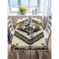 thumbnail image 3 of Boho Red Teal Brown Rectangle Tablecloth, Southwestern Vintage Geometric Waterproof & StainResistant Tablecloth, Washable Oil-proof Table Cover for Dining/Party/Wedding/Camping/Buffet 60x84 In, 3 of 9