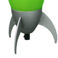 thumbnail image 4 of Benzara BM240953 Lampe de Table pour Enfant avec Silhouette au Design Rocket, Vert, 4 of 5