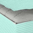 thumbnail image 6 of Zipper Fitted Sheet, (King Size 76x80) 12 Inch Deep Pocket, 100% Egyptian Cotton, 800 TC, Stripe Aqua Blue Color., 6 of 7