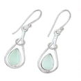 thumbnail image 2 of NOVICA Handmade .925 Sterling Silver Chalcedony Dangle Earrings Dropshaped Blue from India Gemstone [1.4 in L x 0.4 in W x 0.2 in D] 'Droplet Flair', 2 of 7