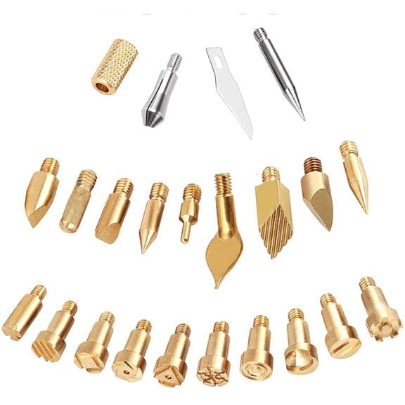 23Pcs Pyrography Wood Burning Tips,Wood Burning Tool Kits Carving Iron Tips