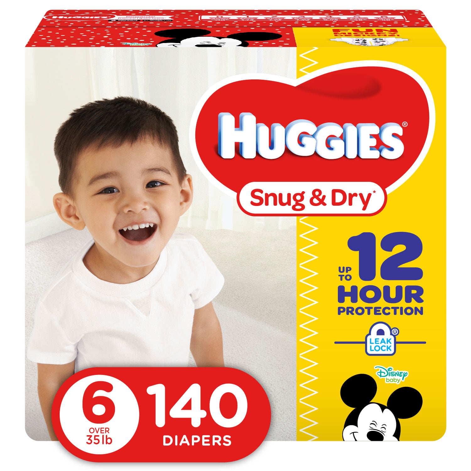 HUGGIES Snug \u0026 Dry Diapers, Size 6, 140 