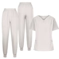 thumbnail image 4 of 2 Piece Outfits Summer,Scrubs for Women Set V Neck Scrubs Top Eelastic Waisted Jogger Scrub Pants Medical Nursing Uniforms with Pocket, 4 of 5