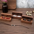 thumbnail image 2 of Organizador de anillos de madera de nogal, caja de madera para joyas, ideal para propuestas de compromiso., 2 of 5