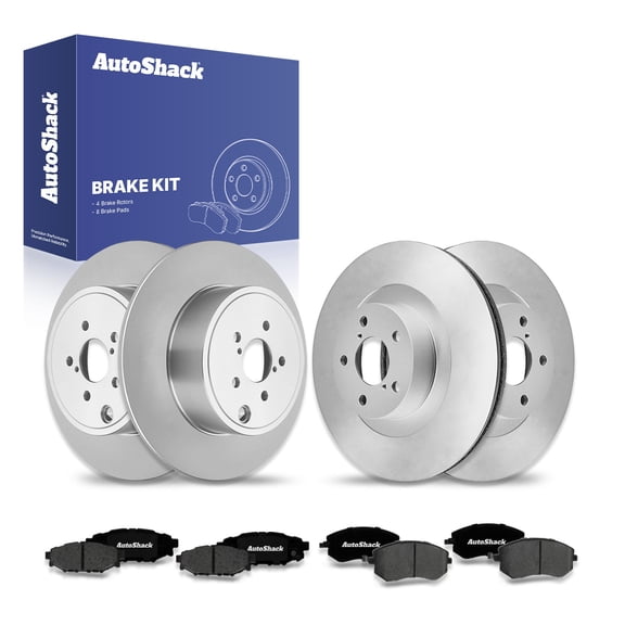 AutoShack Front Vented & Rear Solid Brake Rotors   Premium Ceramic Pads 12-PC Brake Kit Replacement for 2010-2014 Subaru Impreza 2013-2014 Subaru Outback 2013 Scion FR-S