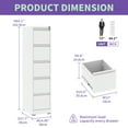 thumbnail image 7 of 5 Drawer Vertical File Cabinet White Metal Filing Cabinet with Lock Anti-Tilt Safety Design Smooth Ball-Bearing Drawers for Letter Legal A4 Document Storage Home Office, 7 of 7