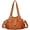 Brown, variant on Women Shoulder Bag Vintage Punk Goth Fashion Designer Pu Leather Tote Bag Large Capacity Rivet Motorcycle Handbag