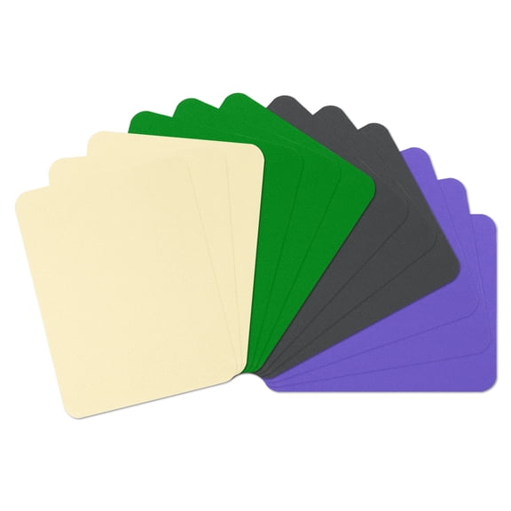 Uxcell Iron on Patches for Clothes, Denim Fabric Patches Repair Decorating Kit 5x4 Inch & 12 Pack & Yellow/Green/Dark Grey/Purple