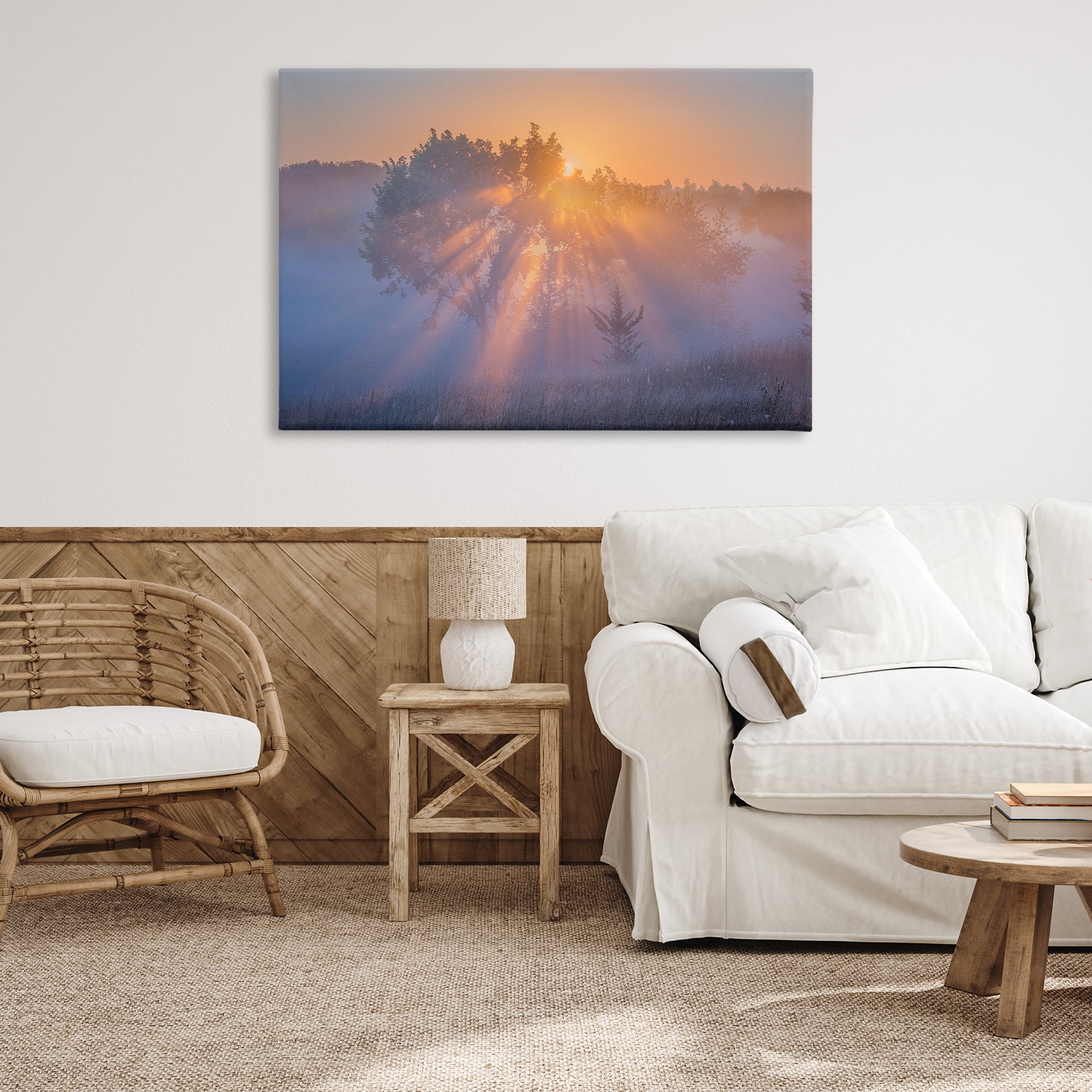 Stupell Industries Sun Rays Peeking Landscape Landscape & Nature Photography Wrapped Canvas Art Print Wall Art, 45 x 30