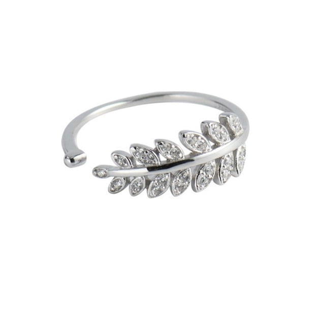 Anillo De Rama De Hoja De Moda Anillo Abierto Ajustable Para Mujeres Y Niñas Monstrate AP005587-00