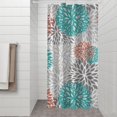 thumbnail image 2 of Orange Floral and Petal Pattern Shower Curtain 36"x72" ,Bathroom Decorative Shower Curtains Set with 12 Hooks,Modern Waterproof Washable Shower Curtain, 2 of 6