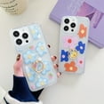 thumbnail image 2 of SaniMore Case for iPhone 13 Pro, Fashion Flower Backplane Transparent Anti-yellow for Girls Women Rotating Bracket Ring Slim Fit Lightweight Shockproof Anti-fall Shell, F-Colorful Flower, 2 of 9