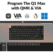 Keychron Q1 Max RGB QMK/VIA Custom Mechanical Keyboard, Hot-Swappable Full Metal Programmable Knob with Gateron Jupiter Brown Switch, 2.4 GHz/Bluetooth/Wired Gaming Keyboard for Mac Windows Linux
