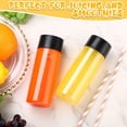 thumbnail image 4 of Botellas de jugo de plástico Yinder de 300 ml con tapas negras, paquete de 50, 4 of 6