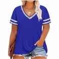 thumbnail image 2 of Plus Size Tops for Women Short Sleeve T Shirt Casual Summer V Neck Tunics Tees XL-6XL, 2 of 5