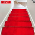 thumbnail image 7 of Tuvgenk Stair Treads for Wooden Steps Indoor Non Slip 15pcs Red Stair Treads Outdoor Quick Dry Water Resistant Rectangle Fade Resistant Machine Washable Stair Rugs, 7 of 7