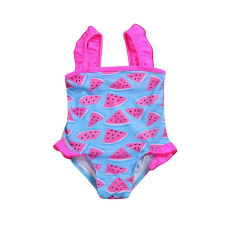 

Honeeladyy Rollbacks Fashion Toddler Kids Baby Girls Summer Sleeveless Watermelon Print One-piece Swimsuit