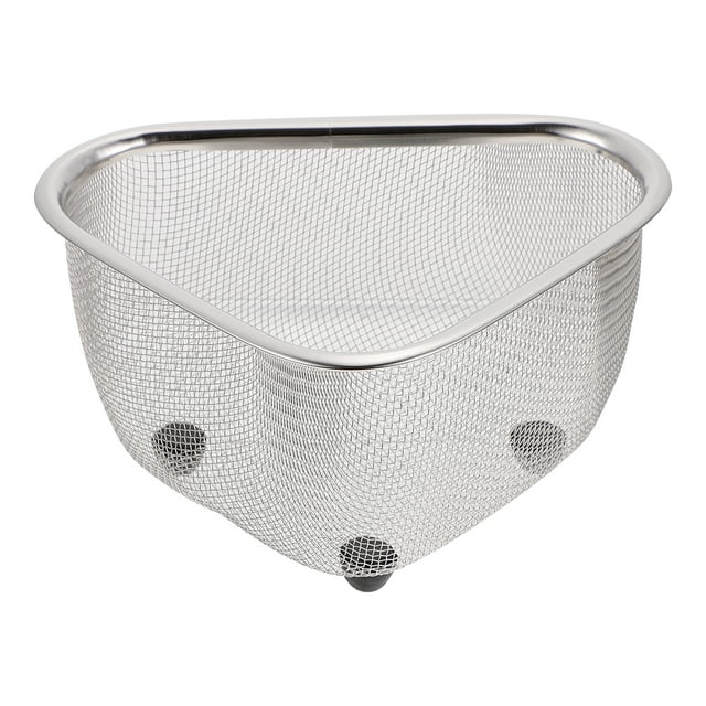 1 cesta de almacenamiento de esquina para fregadero, forma triangular, cesta de drenaje para fregadero de cocina