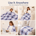 thumbnail image 3 of SUNNY HEAT Electric Heated Blanket 50" x 60" Throw Size-4 Heating Settings & 3 Hours Auto off, Microplush Machine Washable-Navy White Red, 3 of 6