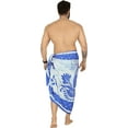 thumbnail image 3 of HAPPY BAY Men's Pareo Standard Surfing Dashiki Sarong Full Beach Wrap One Size Midnight, Leaf Summer Vacation Aloha, 3 of 5