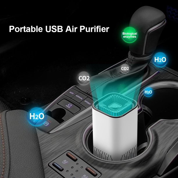 Purificador de aire de iones negativos USB portátil con filtro eliminador de olores para el hogar (blanco)