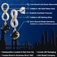 thumbnail image 2 of Gem Stone King 925 Silver and 10K Yellow Gold Black Sapphire and Lab Grown Diamond Dangle Earrings for Women | 2.36 Cttw | Gemstone September Birthstone | Round 6MM, 2 of 6