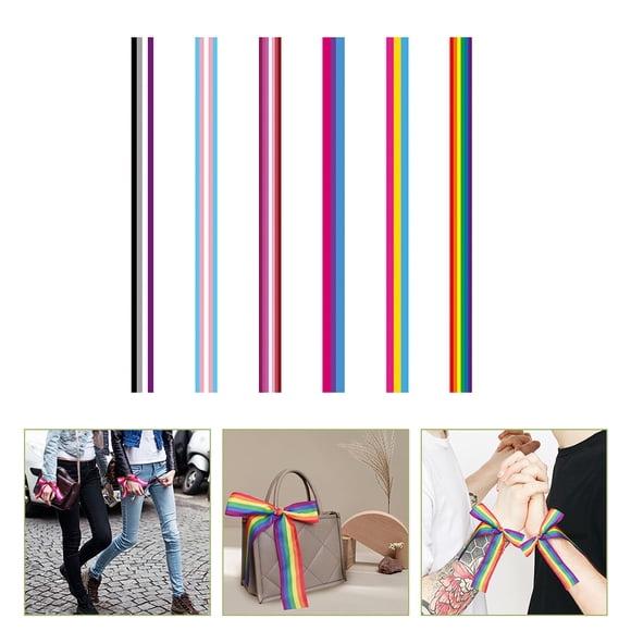 Greenadscape 6Pcs Colored Ribbon 90x5cm for Celebration and DIY Projects