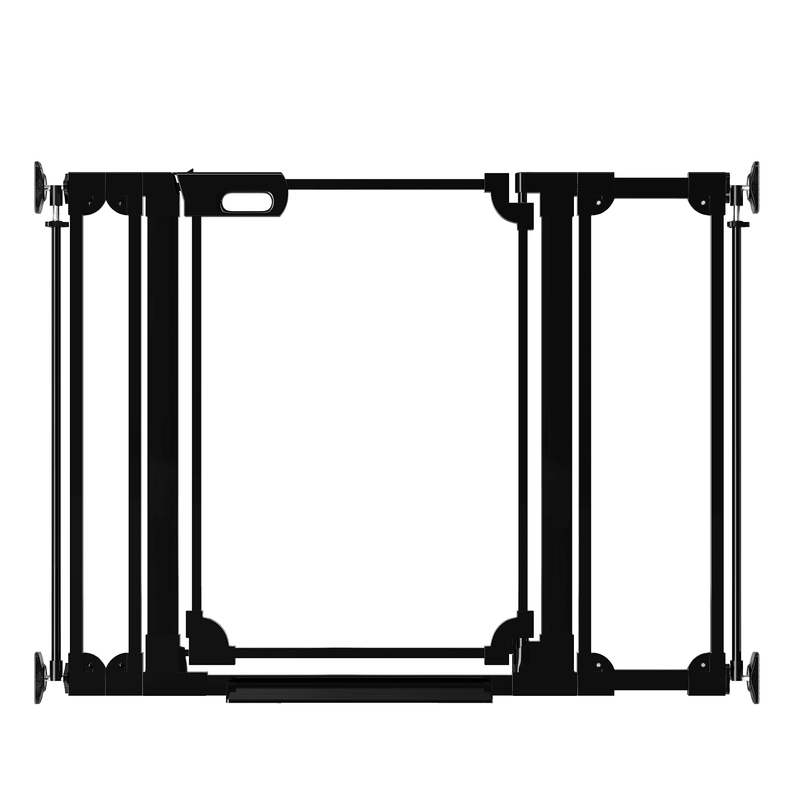 Fairy Baby Tall Clear Baby Safety Gate with Wall Protectors 29-47 in Wide Pressure Mounted Gates Black