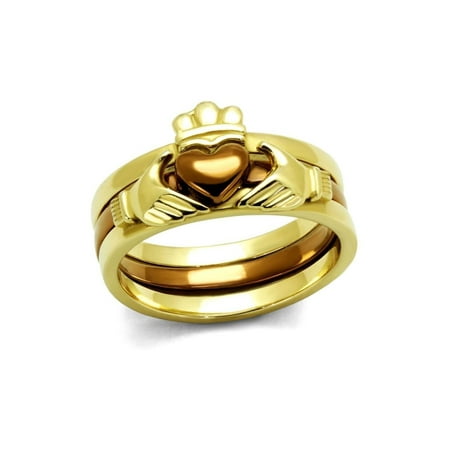 - The Knot Jewelry CladdaghStack ring designer Three Piece fashion Stainless Steel