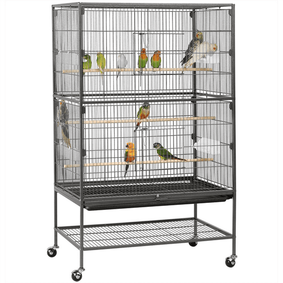 Renwick 52 inch Bird Parrot Cage for Parrot Parakeet Finches, Black