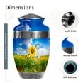 thumbnail image 2 of KARYLIZ Sunflower Funeral Urns For Adult Ashes Women - Large Funeral Ash Urns for Humans Cremation - Blue Burial Urn For Ashes For Women And Men With Velvet Bag 10 Inch, 2 of 2