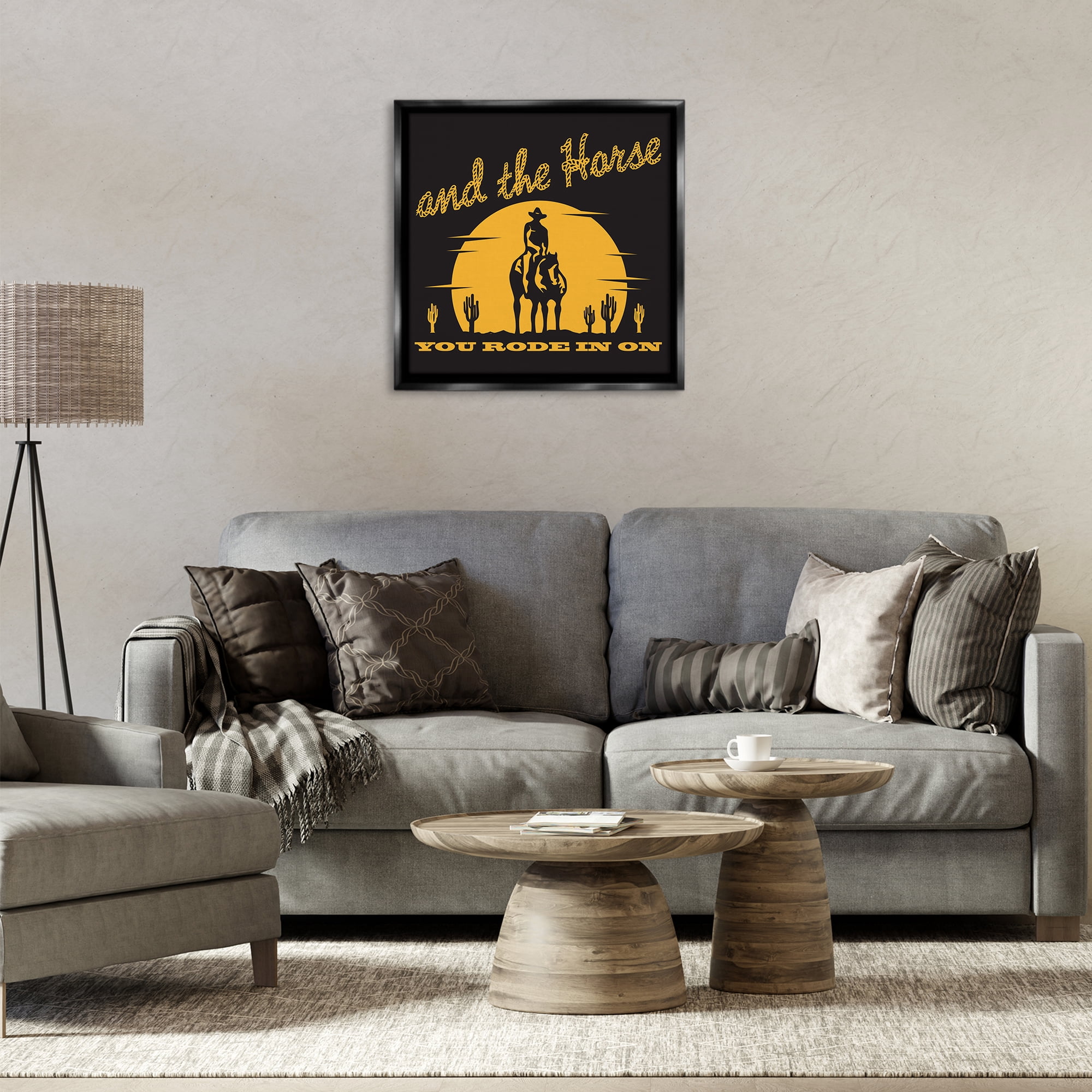 Stupell Industries Horse You Rode In On Novelty Painting Black Floater Framed Art Print Wall Art, 25 x 25
