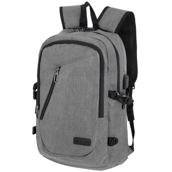 Deago Travel Laptop Backpack for Men Women Business Anti Theft Backpack with USB Charging Port Water Resistant College Computer Bag, Gray