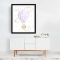 thumbnail image 3 of Purple Hot Air Balloon, Bunny, Forest Animals, Woodland Animals, Gender Neutral Nursery - Illustration Watercolor Whimsical Hot Air Balloon Animal Moon Stars Black Framed Wall Art Print 6 x 8 inches, 3 of 4