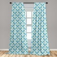 thumbnail image 5 of Ambesonne Rose Curtains, Vintage Blue Blooms Botany, Pair of 28"x84", Sky Blue Jade Green, 5 of 5