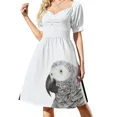 thumbnail image 2 of Vestido sin mangas con acuarela de loro gris congo africano timneh palabra antigua pájaro vestidos de novia para fiestas Vestido, 2 of 7