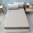 thumbnail image 4 of Homewish Gray White Zipper Full Size Comforter Sets with Fitted Sheet and 2 Pillowcases, Modern Gradient Art Zipper Bedding Set, 4 of 7