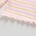 thumbnail image 5 of Odeerbi Toddler Girls Long Sleeve Cotton Shirt Fall Winter Base Layer Striped Undershirt Fashion Casual Streak Printing Tops Pink, 5 of 8