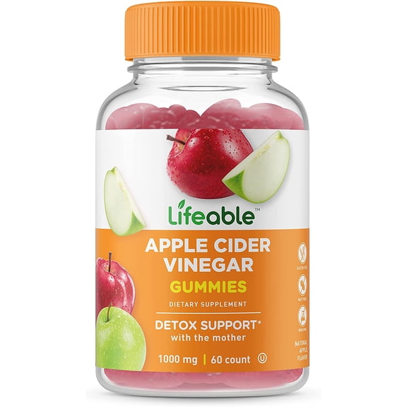 Lifeable Apple Cider Vinegar with the Mother Supplement, 1000 mg, 60 Gummies