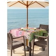 thumbnail image 2 of Pink Happy Easter Outdoor Tablecloth - 60x60 Inch Square Dining Table Cover, Spring Easter Eggs Floral Wooden Waterproof Outdoor Table Cloth with Umbrella Hole & Zipper for Picnic/Patio/Party, 2 of 7
