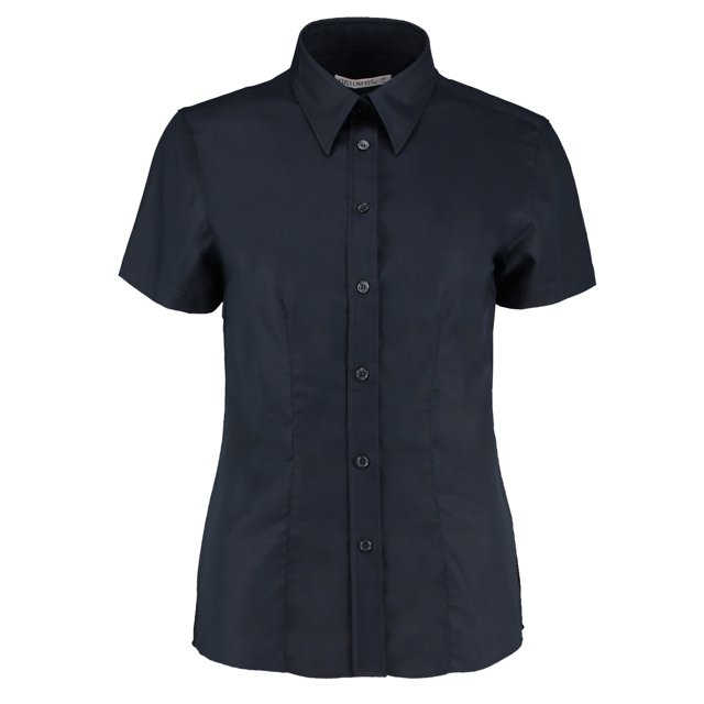 Kustom Kit- Camisa Oxford de manga corta de trabajo para mujer (Marino French)