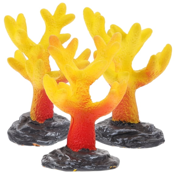 NICEXMAS 3-Piece Resin Aquarium Coral Decorations with Detailed Crafting for Fish Display and Aquatic Decor