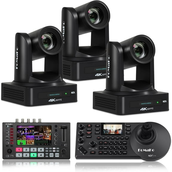 FoMaKo 4K 60FPS NDI 20x Camera Bumdle(K800NX3 M4 KC608)