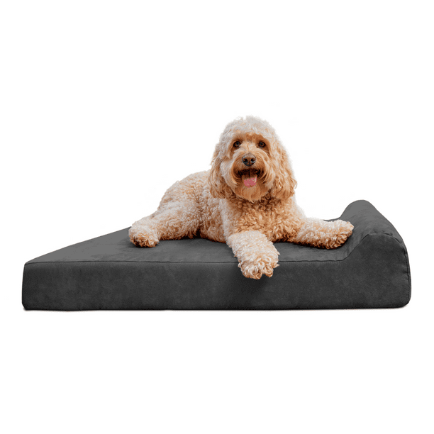 Barker Jr. 4" Pillow Top Orthopedic Dog Bed with Headrest Walmart