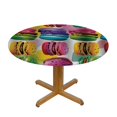 thumbnail image 3 of Orinice Colorful Pattern Round Table Cover Stain Resistant Washable Indoor Outdoor Tablecloth Kitchen Dining Wedding Parties Picnic Farmhouse 100% Polyester Fiber 31-35, 3 of 8