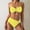 Yellow, variant on UTSJKR Women's Solid Cami Strap Bikini Set, Wire Free Triangle Split Bathing Suit, Sexy Slim Fit Holiday Beach Swimwear Black L