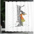 thumbnail image 4 of Ambesonne Tree Shower Curtain, Girl Pug Hugging a Tree, 69"Wx84"L, Multicolor, 4 of 5