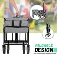 thumbnail image 5 of CL.HPAHKL Collapsible Wagon Cart Foldable Garden Wagon Cart Utility Wagon with All-Terrain Wheels, Grey, 5 of 7