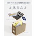 thumbnail image 4 of File Organizer Box File Box for Letter Size Files Storage Hanging File Folder Organizer with Mesh Pocket on Lid Portable Filing Box with Handle for Office/Home/School( ), 4 of 7